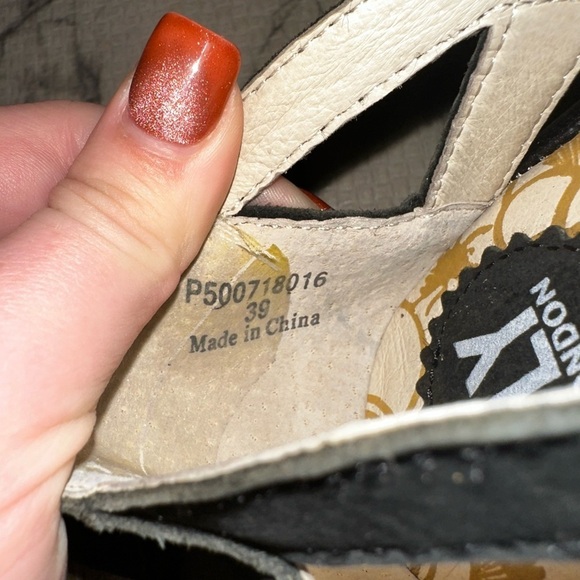 Fly London Black Wedge Sandals 39 8 8.5 vacation spring summer - Picture 5 of 10